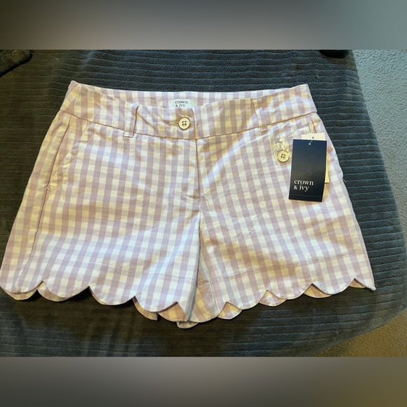 crown & ivy Pants - Crown & Ivy Lavender Checkered Shorts